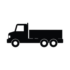 Fototapeta premium flatbed truck black silhouette vector on white background for web and graphic