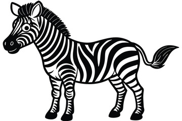 Vector of cartoon zebra illustration on white