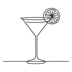 Elegant Martini Glass Vector Illustration for Bar Cocktail and Celebration