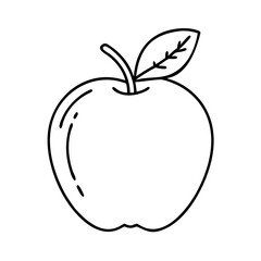 apple icon, apple line art - simple line art of apple, perfect for apple logos and icons