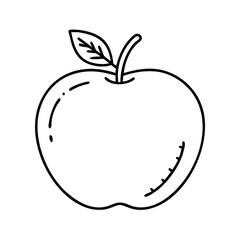 apple icon, apple line art - simple line art of apple, perfect for apple logos and icons
