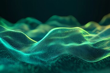 Abstract Green Wave Data Flow
