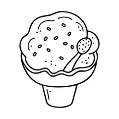 cookie dough ice cream icon, cookie dough ice cream line art - simple line art of cookie dough ice cream, perfect for cookie dough ice cream logos and icons