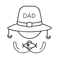 dad s fishing hat icon, dad s fishing hat line art - simple line art of dad s fishing hat, perfect for dad s fishing hat logos and icons