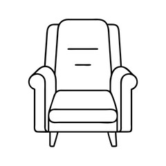 Fototapeta premium dad s recliner chair icon, dad s recliner chair line art - simple line art of dad s recliner chair, perfect for dad s recliner chair logos and icons