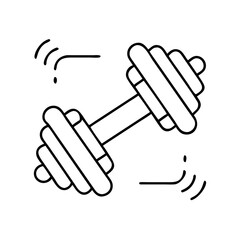 dumbbell for working out icon, dumbbell for working out line art - simple line art of dumbbell for working out, perfect for dumbbell for working out logos and icons