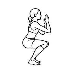 eagle pose garudasana icon, eagle pose garudasana line art - simple line art of eagle pose garudasana, perfect for eagle pose garudasana logos and icons