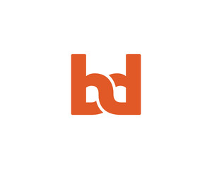 BD logo design vector template. BD