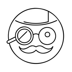 face with monocle icon, face with monocle line art - simple line art of face with monocle, perfect for face with monocle logos and icons
