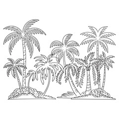 Palm tree, Palm Tree Silhouette Design Vector, 