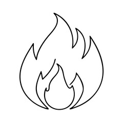 fire icon, fire line art - simple line art of fire, perfect for fire logos and icons