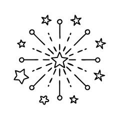 fireworks icon, fireworks line art - simple line art of fireworks, perfect for fireworks logos and icons