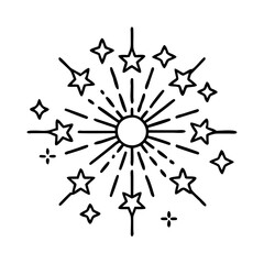 fireworks icon, fireworks line art - simple line art of fireworks, perfect for fireworks logos and icons