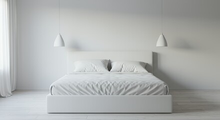 Minimalist White Bedroom Interior Design: Serene and Simple Space