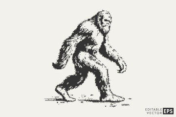 Fototapeta premium Pixel Bigfoot Forest Wanderer