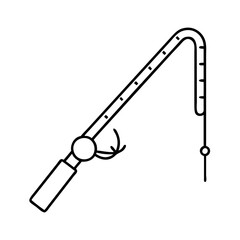 fishing rod icon, fishing rod line art - simple line art of fishing rod, perfect for fishing rod logos and icons