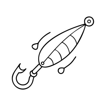 recommend clip art: fishing lure icon, fishing lure line art - simple line art of fishing lure, perfect for fishing lure logos and icons