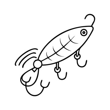 recommend clip art: fishing lure icon, fishing lure line art - simple line art of fishing lure, perfect for fishing lure logos and icons