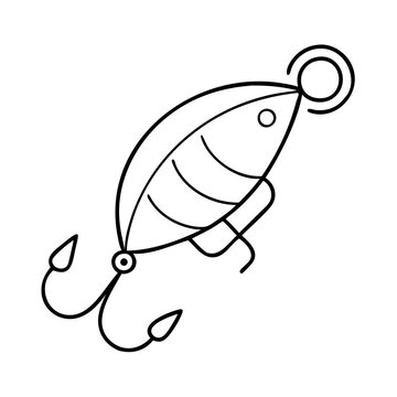 recommend clip art: fishing lure icon, fishing lure line art - simple line art of fishing lure, perfect for fishing lure logos and icons