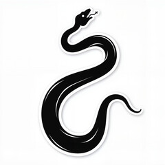 Naklejka premium Black Snake Illustration for T-Shirt Design 