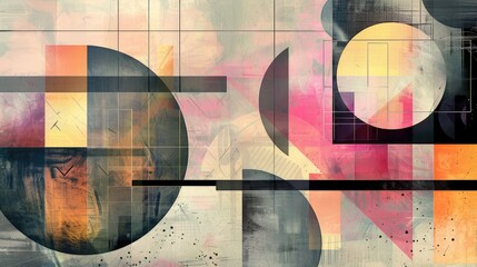 Abstract circle geometric shapes effect on surface of digital cyber design express scene of cyberspace style. High tech round style of scenery in pattern perfect for wallpaper and background. AIG61.