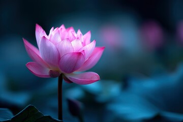 Pink Lotus Flower in Bloom