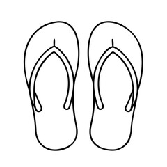 flip flops icon, flip flops line art - simple line art of flip flops, perfect for flip flops logos and icons