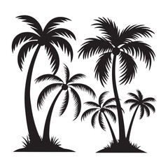 Fototapeta premium Palm tree, Palm Tree Silhouette Design Vector, 