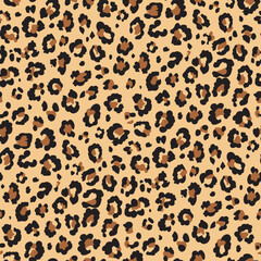 Seamless leopard print pattern on background