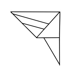folded flag triangle icon, folded flag triangle line art - simple line art of folded flag triangle, perfect for folded flag triangle logos and icons