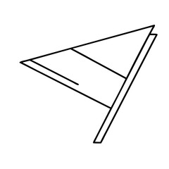 folded flag triangle icon, folded flag triangle line art - simple line art of folded flag triangle, perfect for folded flag triangle logos and icons