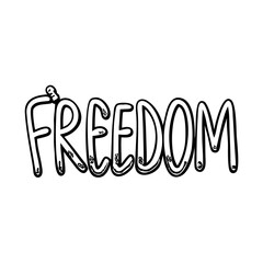  freedom text icon, freedom text line art - simple line art of freedom text, perfect for freedom text logos and icons