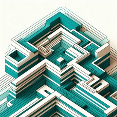 Teal zigzagging with white spaces