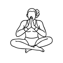 garland pose malasana icon, garland pose malasana line art - simple line art of garland pose malasana, perfect for garland pose malasana logos and icons