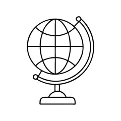 globe with stand icon, globe with stand line art - simple line art of globe with stand, perfect for globe with stand logos and icons