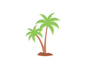 Tropical palm trees icon. Coconut tree silhouette. Summer and beach concept isolated on white background