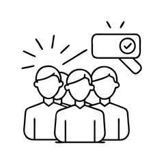 group selfie icon, group selfie line art - simple line art of group selfie, perfect for group selfie logos and icons