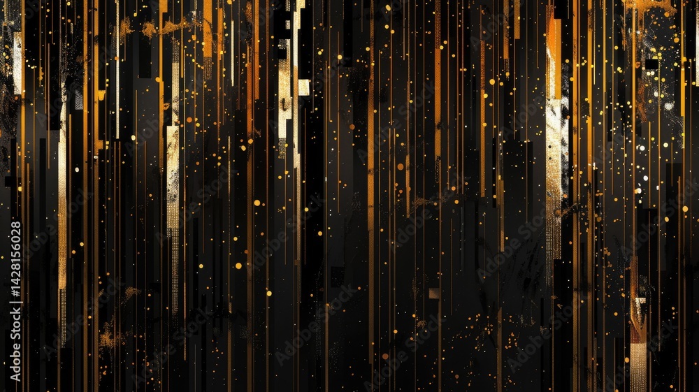 Poster explore this abstract pattern featuring glitchy lines and a dynamic arrangement of colors. ideal for