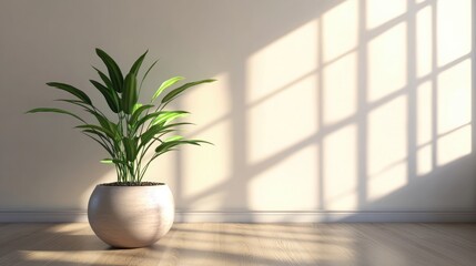 Simple Room Design Featuring a Plant and Peaceful Mood