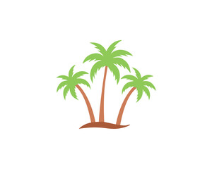 Tropical palm trees icon. Coconut tree silhouette. Summer and beach concept isolated on white background