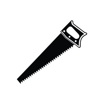 recommend clip art: Silhouette of a hand saw vector on a white background
