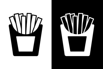 Download French Fries Vector Icons Silhouettes for B/W Designs.