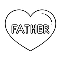 heart with father text icon, heart with father text line art - simple line art of heart with father text, perfect for heart with father text logos and icons