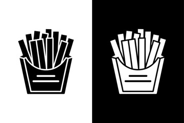 Download French Fries Vector Icons Silhouettes for B/W Designs.