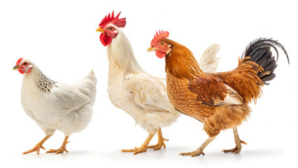 Fototapeta premium Plain White Background Chicken 