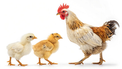 Fototapeta premium Plain White Background Chicken 