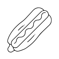 hot dog icon, hot dog line art - simple line art of hot dog, perfect for hot dog logos and icons