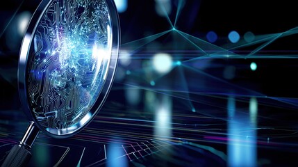 Abstract concept of digital scanning and detective investigation