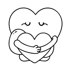 hugging heart icon, hugging heart line art - simple line art of hugging heart, perfect for hugging heart logos and icons