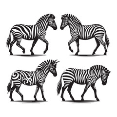 create zebra Silhouette with white background
